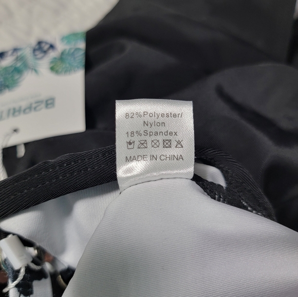 Women's Black Twist Leopard Print Top One Piece Swimsuit Bathingsuit - Picture 13 of 14